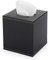 BTSKY Cubo quadrato in pelle PU per uso domestico e ufficio porta fazzoletti di carta velina (cubo nero)