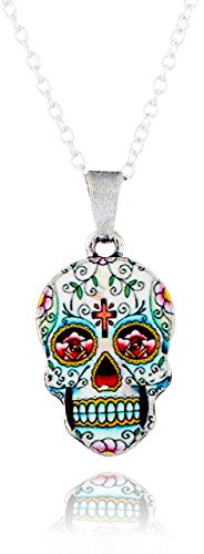 SELIA® Elegante Trend Damen Halskette in vielen Ausführungen - Hautverträglich Ohne Abfärben - Größenverstellbare Kette Schmuck für Frauen - Hochwertige Choker (Totenkopf Filigran)