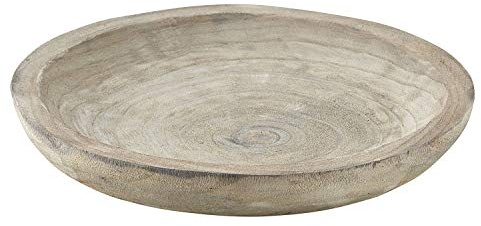 Santa Barbara Design Studio Table Sugar Hand Carved Paulownia Wood Serving Bowl, Medium, Grey
