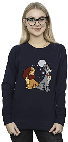 Disney Women's Lady and The Tramp Lady Spaghetti Heart Sweatshirt