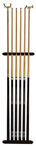 John West Billard Set - Wandhalterung + 4 professionelle Billardqueues + 2 Brückenqueues