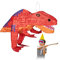 Relaxdays Pignatta a Forma di Dinosauro, da Appendere, per Bambini, per Feste Compleanno, da Riempire, di Carta, Rosso