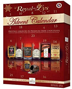 Abtey Chocolatier Royal des Lys Prestige Liköre in Premium Dark Chocolatier 24 Tage Adventskalender, Rot, 290 g
