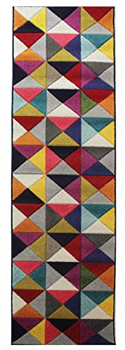 Flair Rugs Spectrum Samba Läufer, handgeschnitzt, mehrfarbig, 66 x 230 cm
