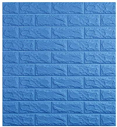 6mm et 8mm bricolage auto-adhésif 3d brique stickers muraux salon décor mousse revêtement mural étanche 77 * 70 cm 3D brique papier peint, bleu, 8 mm