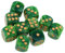 Yourandoll 10 STÜCKE Polyedrische Würfel D6 Würfel 16mm Acryl Dice Spielwürfel for DND RPG Tischspiele (Grün Gelb)