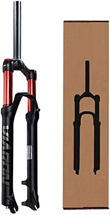 VPPV Mountainbike Federgabel 26 Zoll 27,5 29ER Stoßdämpfer, Gerade Röhre 1-1/8 MTB Luftgabeln Federweg 120mm (Farbe : Rot, Size : 27.5 inch)