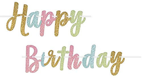 Fancy Dress VIP Glitzer-Banner Happy Birthday, 3,65 m