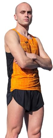 Joma Hombre Camiseta, Negro-Naranja, S