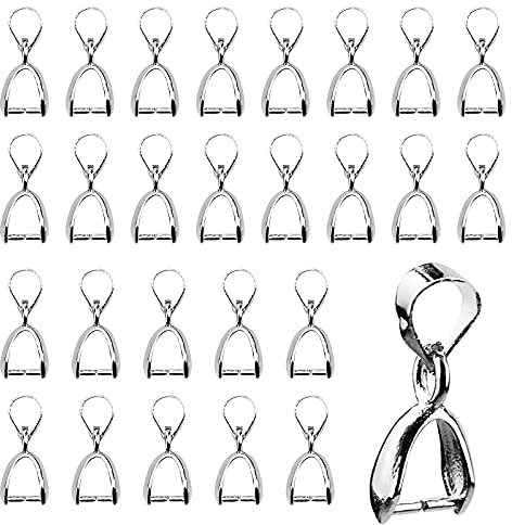 100 Pcs Pendant Clasp Pinch, Connector Bails Copper Clasp Pendant for Jewellery Making