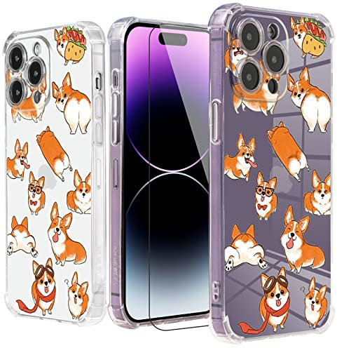 Roemary Puppy Case for iPhone 7/8/SE 2020 with Funny Corgis Design,Dog Pattern with Screen Protector [Buffertech 6.6 ft Drop Impact] Soft TPU Protective Case for iPhone 7/8/SE 2020