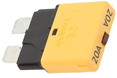 KIMISS Auto Circuit Breaker, Yellow Manual Reset Flachsicherung 20A Leistungsschalter 28VDC für Fahrzeuge Niederspannungs-Yachten Schiffe