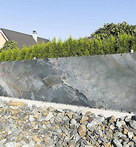 MyMaxxi Zaunbanner Sichtschutz - Abstrakte Marmor Steinplatten - Abdeckung für Terrasse Zaun - Windschutz Sonnenschutz Blickdicht - Zaunverkleidung wetterfest -