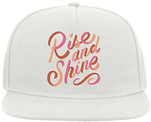 Rise and Shine Snapback Flat Visor Cotton Blend Cap Weiß
