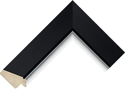 Customisable Bezel/Frame compatible with the Samsung Frame TV (65 inch) - Black Frames (Angled Black and Silver 50mm)