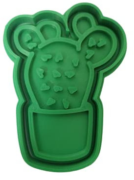 The Cookie Cutter Hub 9 cm Kaktus-Topf-Pflanzen-Ausstechform und passende Prägung für Kekse, Kekse, Ton, Backdekoration