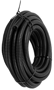 Uotyle Wellrohr, PP Leerrohr 5m Kabelrohr Flammhemmend Kabelschutzrohr Wasserdicht Flexibel Rohr Für Kabelschutz Schwarz Elektrorohr (AußenΦ:10mm,Innenφ6,5mm)