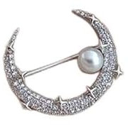 Mond Broschen Stern Perle Brosche für Frauen Männer Party Büro Anstecknadeln Corsage Schmuck Geschenke