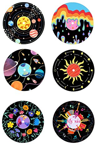 PLIGREAT 6 Stück Graffiti Schallplatten Wandtattoos Musik Wandaufkleber Abnehmbare Vinyl-Wandaufkleber für Musikbar Wohnzimmer Schlafzimmer Wanddekoration Zuhause Innenbereich