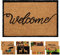 ZENQA Coir Door Mats Outdoor Indoor | Front Door Heavy Duty Doormat Thick Non Slip High Absorbency | Large 100% Natural Coir Dirt Trapper | Entrance Matting (Welcome Cursive)
