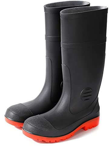 Stivali di gomma con suola in acciaio con punta in acciaio,scarpe antinfortunistiche completamente impermeabili,stivali in wellington da costruzione unisex per adulti con fodera in peluche,C-39EU