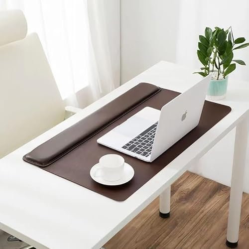 PU Leather Desk Mouse Pads,Wrist Rest Support Durable Laptop Keyboard Accessories Mat,Multi-Function Waterproof Office Large Desktop Protector Pad