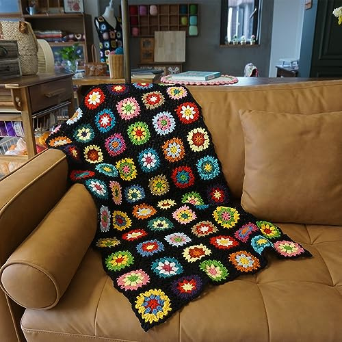 CZQLWW Manta de Ganchillo Hecha a Mano, Estilo suéter, Regalo Durante Todo el año, para Interiores y Exteriores, para sofá, edredón, Cama, reclinable, Sala de Estar, decoración del hogar, 47 x 23