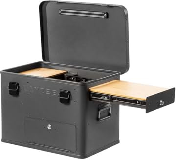 LAYZEE - Box Classic - Mobile Campingküche 60x40x42cm, Küchenbox für Camping/Festivals/Balkon/Garten und als kompakte Kitchenbox für den PKW Kofferraum/VW Bus/Vans