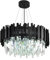 AHXIAOZN Modern Kronleuchter Kristall Leuchte,Kristall Deckenleuchte Schwarz für Esszimmer, Küche, Wohnzimmer, Schlafzimmer, Flur, Café,Bar9xE14 Lichter（55 * 55 Cm,Schwarz）