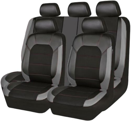 IMAFF Auto Sitzbezüge Set für VW Golf 7 Variant/Golf Variant R R-Line Wagon, Leder 5 Sitzer Langlebig Wasserdicht Atmungsaktiv Autositz Sitzschoner Autositzkissen,A/Grey