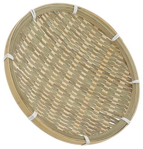 BESPORTBLE Paniers Tissés Plats Plateau À Ustensiles Tamis À Riz Panier Passoire De Lavage De Fruits Et Légumes Panier À Pain De 22 Cm Conteneurs De Stockage De Ferme pour La Nourriture