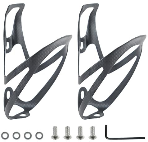 ROADNADO 2 Stück Carbon Fahrrad Flaschenhalter, Voll Carbon Flaschenhalter Wasserflaschenhalter, Ultraleicht Stark MTB Trinkflaschenhalter mit Montageteilen für Rennrad MTB Fahrrad -3K Matt
