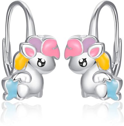 Einhorn Ohrringe Damen Silber 925 Tier Leverback Hoop Ohrringe Einhorn Schmuck Geschenke