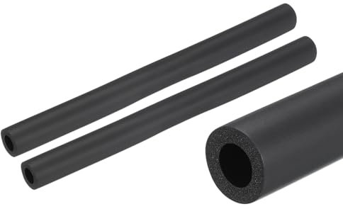 QUARKZMAN 2 x 25cm Rohrisolierung Schaumstoff, Durchmesser 12mm Isolierstärke 5mm Heizungsrohr Verkleidung für Fitnessgeräte, Rohre, Handhaben (Schwarz)