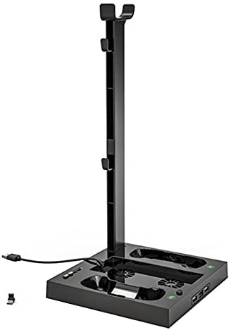 Pcivzxam Vertical Charger Stand with Cooling Fan for Consoles and Controllers Headset Stand for XSS
