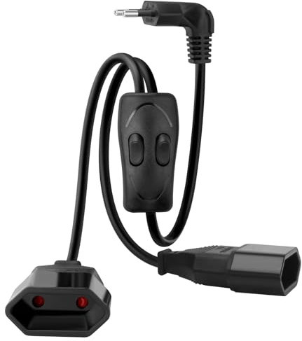 Schutzkontakt Verlängerungskabel Doppelschalter Steuerung Netzkabel 0.75 mm² 2 in 1 Max 2.5 A/250 V/1500W Für TV PC Computer Monitor Projektor Lampe Haushaltsgeräte