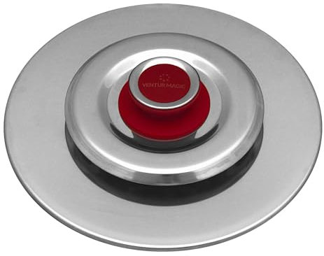 Coperchio Magico Antiodore Ø27 cm Ventur Magic in Acciaio Inox Pomolo in Bachelite Cooker Rosso