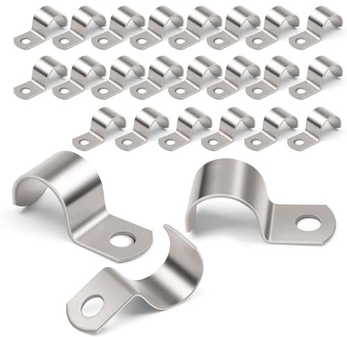 YUUTIAL 25 Stück 20mm Befestigungsschelle-Hochleistungs Einzelloch Kabelschellen Metall,Metallkabelschellen für Rohrdurchmesser