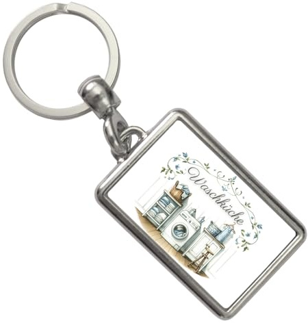 speecheese Waschküche Schlüsselanhänger dekorativ mit Schrift Raum Waschmaschine Trockner Wäschekorb Schlüssel für Türe