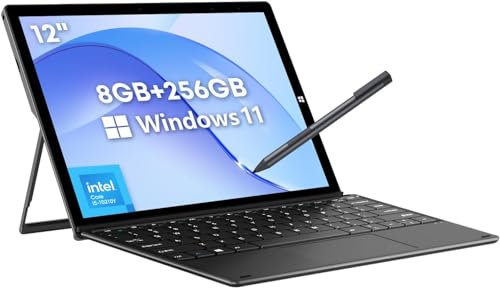 DQRCLLL Ubook X Intel i5 10210Y 12 pulgadas Windows 11 2 en 1 Tablet PC portátil 2K IPS 8GB + 256GB 2.4G/5G WiFi (incluye lápiz capacitivo para teclado), color negro