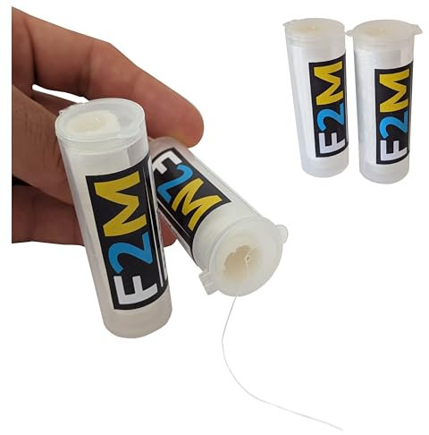 F2M – Set da 2/5 Bobine di Filo Elastico per Legare Esche da Pesca – Ø0,10–0,30 mm, 200 m – Tubo Impermeabile con Dispenser – Confezione da 2 Bobine (Confezione da 2 - Tubo impermeabile, Ø0.30)