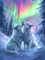 Ginfonr DIY Diamond Art Painting Zubehör Wolf Set Full, 5D Diamant Painting Aurora Borealis Bilder Kit Crystal Rhinestone Embroidery Decoration Für Home Wall Décor 30x40 cm8166