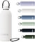 Exllena Gourde Isotherme 500ml avec Poignée Pratique - Bouteille Isotherme avec 24 Heures de Conservation au 24h Froid/12h Chaud, Revêtement Anti-Dérapant - Étanche Sans BPA (Beige)