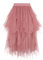 Dressever Damen Unregelmäßiger Tüllrock Mehrschichtiger Mesh Faltenrock A-Linie Hoher Taillierter Rock Ballett Tutu Abschlussball Party Karneval Party Rock Rosa Medium