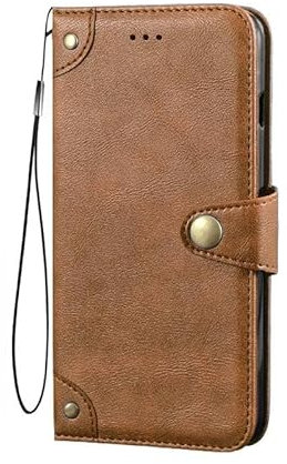 Auotu Cuir PU Coque with Protection de la caméra Flip Bookstyle Magnétique Housse Étui Cover Case pour Unihertz 8849 Tank 3s Smartphone (Brun)