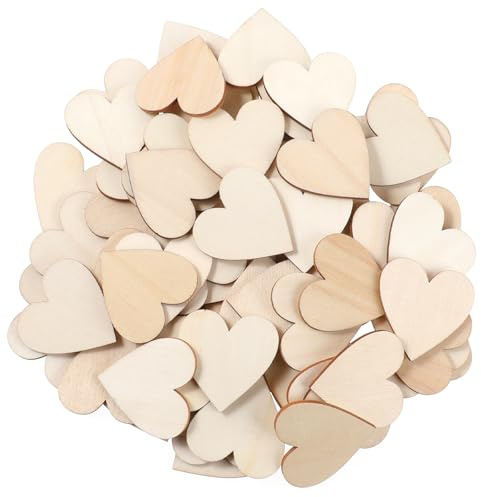 100 Stück 4 CM Kleine Holzherzen Zum Basteln Unlackierte Holzherzen Dekorationen Zum Valentinstag Herzausschnitte Für Hochzeitsfeiern Herzscheiben Hängende Ornamente Künstlerbedarf Für Heimwerker