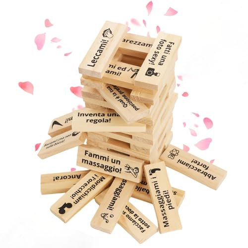 Yoedge Italiano Gioco Super Naughty Block Tower-48 pezzi Giochi Erotiici Coppie,Giochi di Torre Della Lussuria,Giochi di Coppia,Torre a Blocchi di Coppia,Giochi di Coppia Hard