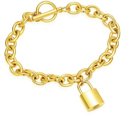 ADENLA Urn Bracelet for Ashes Lock Cremation Jewelry Stainless Steel Ashes Bracelet for Women Men Keepsake Memorial Ashes Bracelet-gold