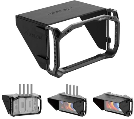 Accsoon Monitor Cage with Sunhood, Designed for Accsoon 7 inch CineView M7/M7 Pro Camera Field Monitor with Multiple Anti-Rotation 1/4” Mounts, Weight 222g