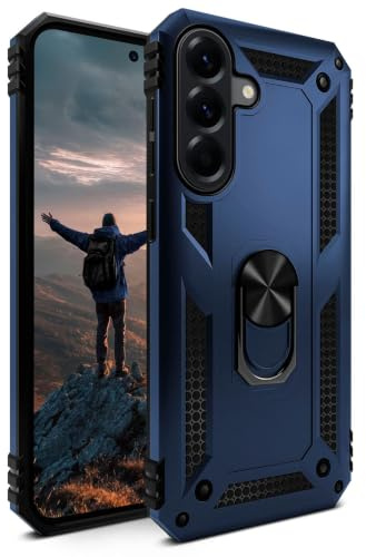 ONEFLOW für Samsung Galaxy A56 5G Hülle mit Handygriff Ständer, Outdoor Schutzhülle stoßfest Panzerhülle mit Kameraschutz, Handyhülle Hybrid TPU Case, Titan Cover, matt Blau